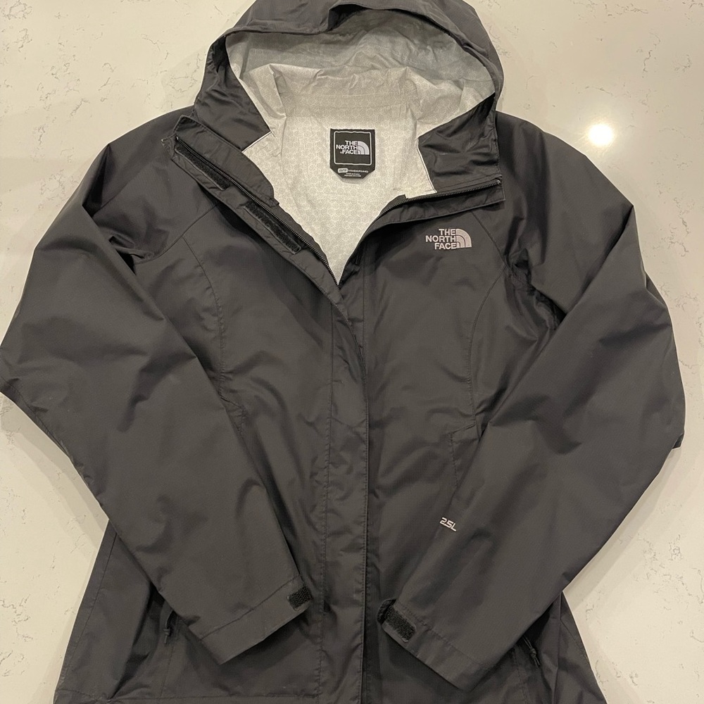 North Face Hyvent Black Hooded Rain Jacket